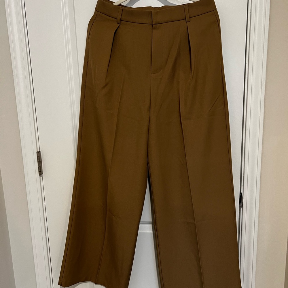 Sophisticated Tan Wide-Leg Pants